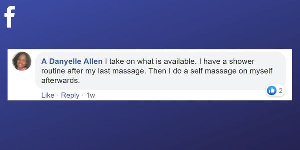 Facebook post from A Danyelle Allen about a wind down routine after treatments 