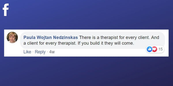 Facebook post from Paula Wojtan Nedzinskas about there being a massage therapist for every type of client
