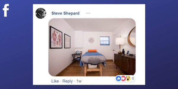 Facebook post from Steve Shepard with ideas for treatment room decor.