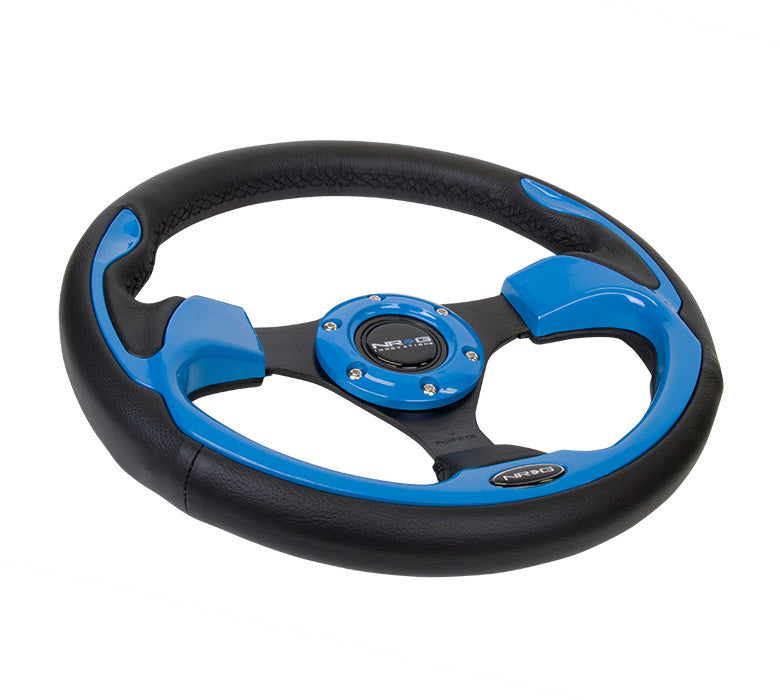 Nrg Innovations Pilota Series Steering Wheel Black Leather W Blue Ins