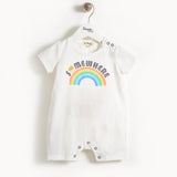 organic baby rainbow playsuit