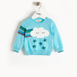 blue cloud baby sweater