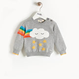 grey rainbow kids and baby cashmere sweater