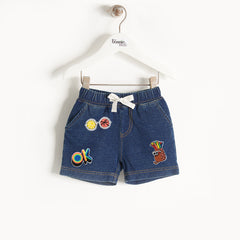 HAWAII DENIM KIDS SHORTS WITH BADGES