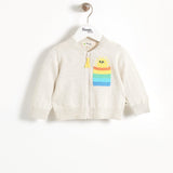 cream rainbow sunshine pocket baby and kids cardigan