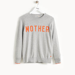 SELFISH MOTHER X BONNIE MOB CHARITY SWEATER GREY AND ORANGE