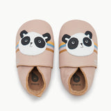 pink panda soft sole baby shoes bobux x bonniemob