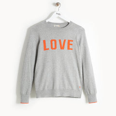 SELFISH MOTHER X BONNIE MOB CHARITY SWEATER GREY AND ORANGE