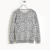 solo mum grey knitted leopard womens sweater