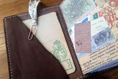 Traveler Notebook with handmade junk journal insert by Bespoke Bindery