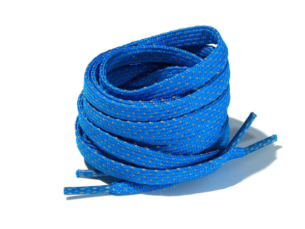 blue flat laces