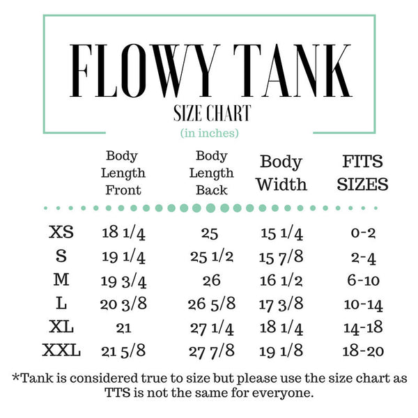 Bella Flowy Tank Size Chart