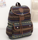 Tribal Back Tote (Blue-Yellow-Green-Red)