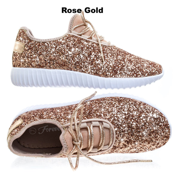 gold sparkly tennis shoes