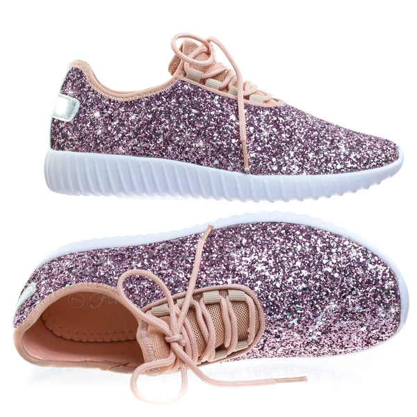 little girl glitter tennis shoes