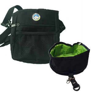 Jasper Swag Bag Mini Dog Treat Bag with Gulp & Go Travel Bowl