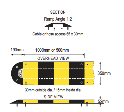 Barrier Group Slo-Motion Standard Duty Steel Speed Hump dimensions