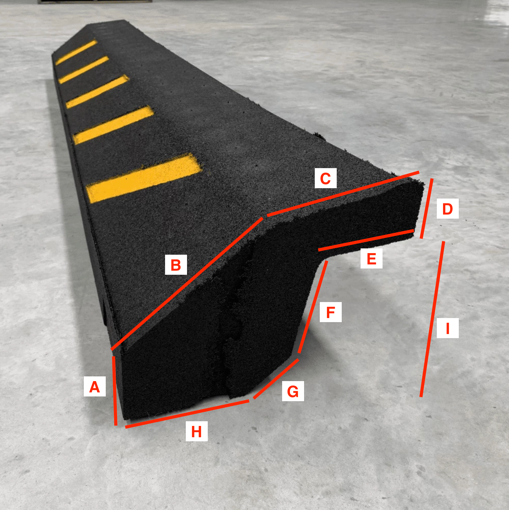 Heeve Durable Recycled Rubber Kerb Guard For Square Kerb & Channel measurements