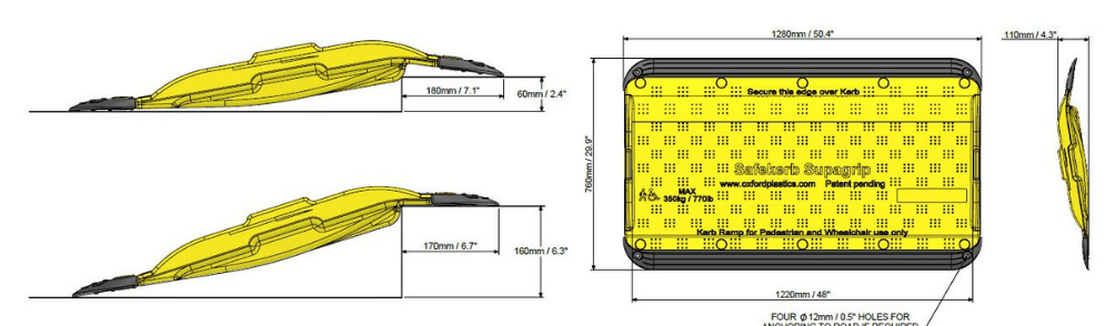 Oxford Plastics SupaGrip SafeKerb Ramp specifications