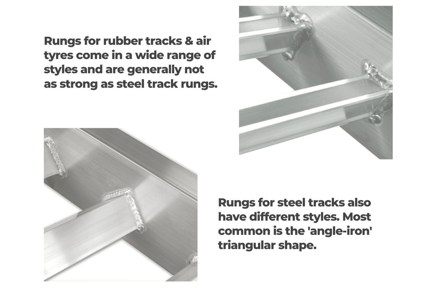 Steel track rungs vs rubber track rungs for aluminium loading ramps