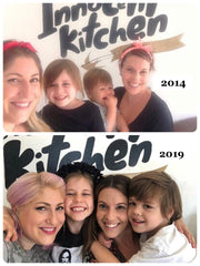 Photo with my sister and her children the week we opened and the week we closed