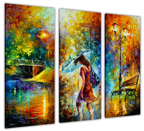 3 Piece Aura Of Autumn By Leonid Afremov Canvas print Wall Art Pictures
