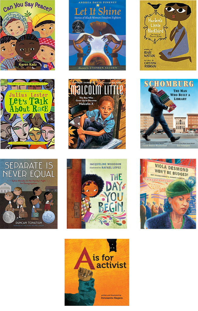 collection of children's books about racism and equality