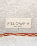 hmong striped large lumbar pillow in cream with navy