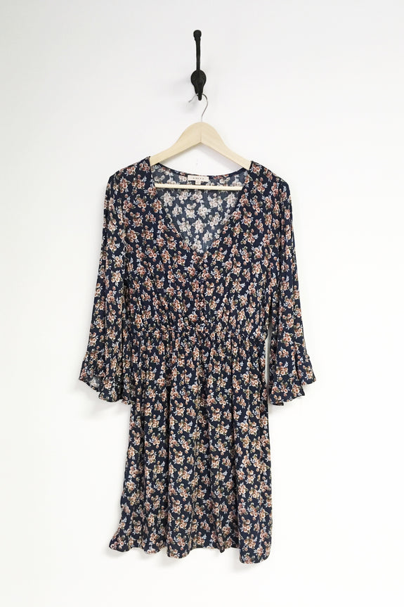 Fauna Navy Floral Dress- Plus