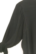 Bella Black Mock Neck Blouse
