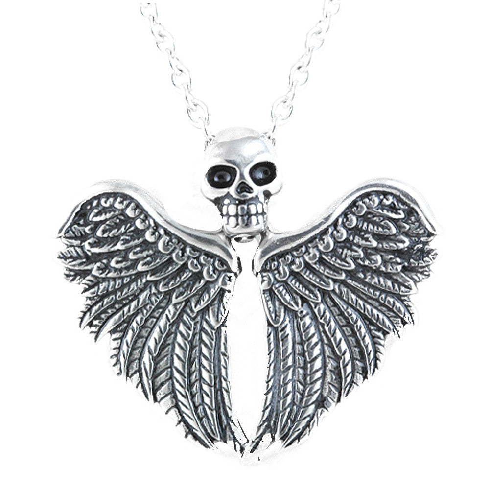 Controse Jewelry Fearless Flight Necklace Winged Skull