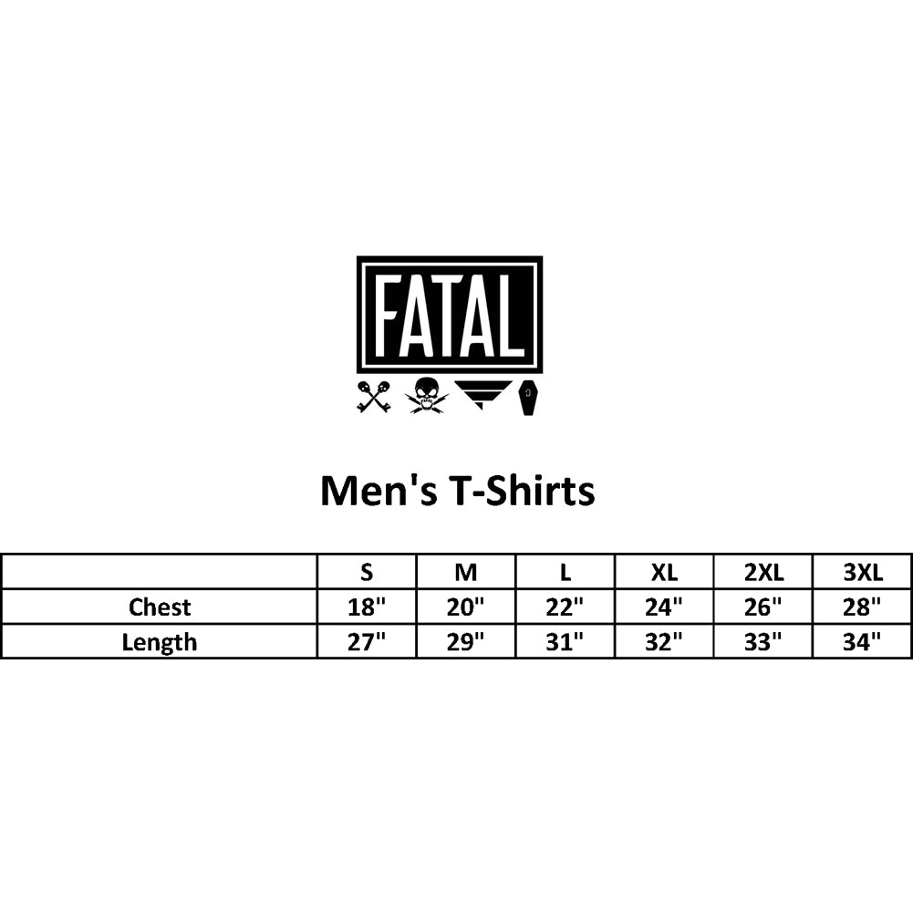 Men's Fatal Rudiments T-Shirt White Chain Bike Motorcycle Skull Kustom Kulture