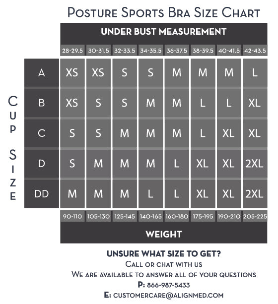 Sports Bra Size Chart - Alignmed