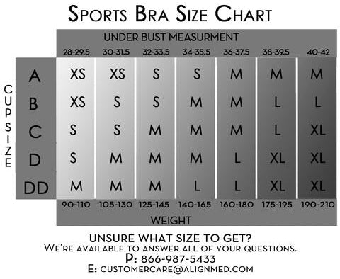 bra size sports bra