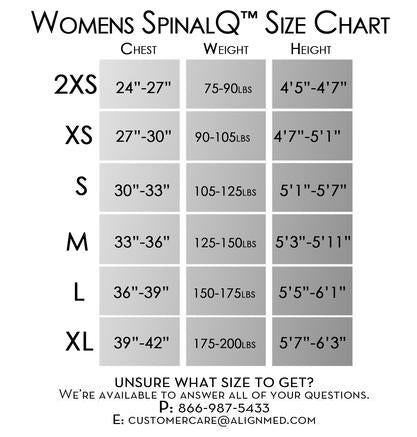 Womens Spinal Q Size Chart - Alignmed