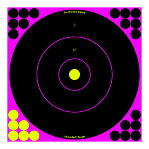 Birchwood Casey Shoot-N-C Targets: Bull's-Eye 12", Pink (Per 5)