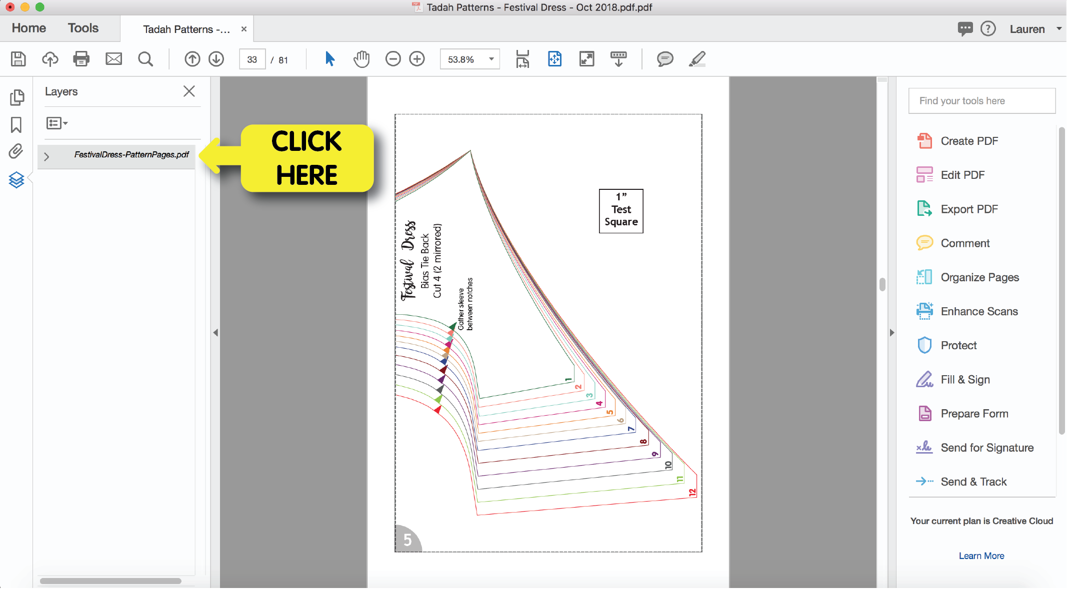 how to use layers on pdf patterns