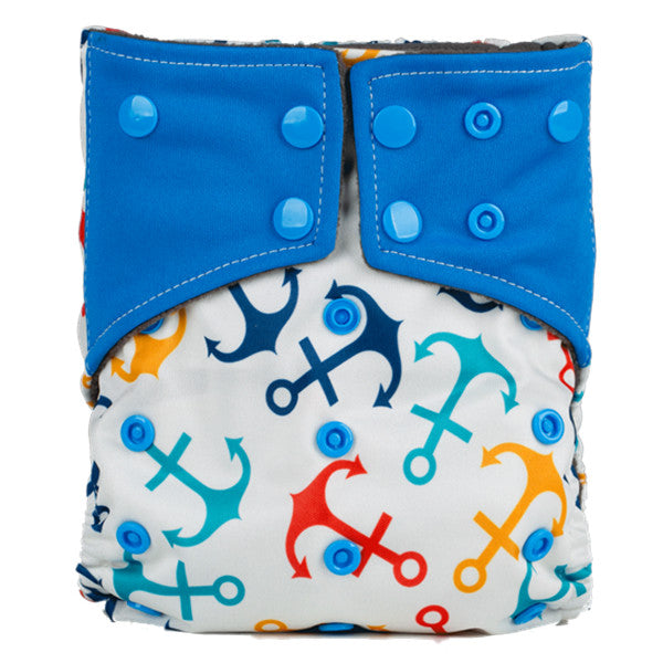 Easy Feel Printed PUL Double Gusset Bamboo Charcoal Pocket Cloth Diaper (Without Insert)