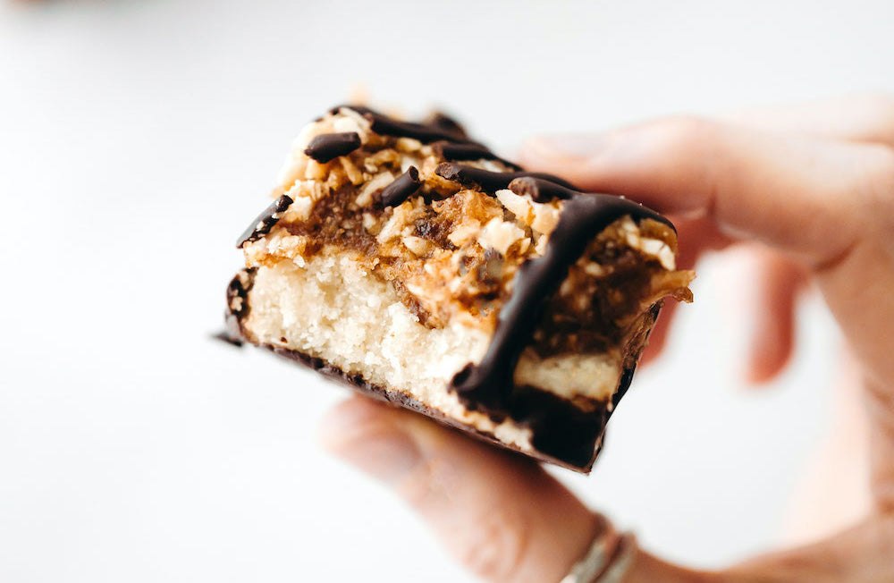 Hu Dark Chocolate Samoa Cookie Bars Recipe