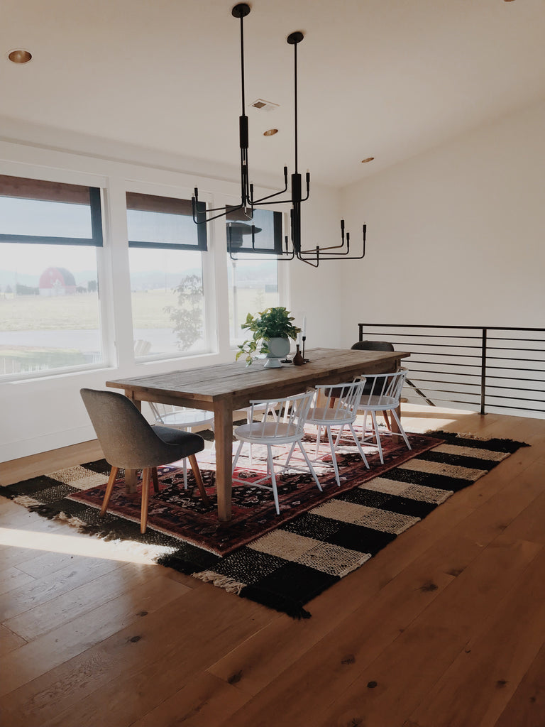 Cristina Stauber dining room with a Vintage Swoon Rug