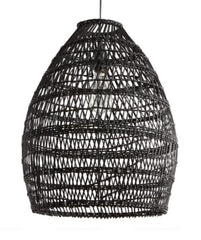 Black Woven Bamboo Pendant Shade