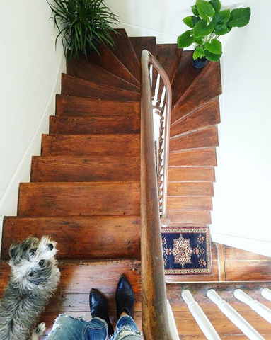 Liz Kamarul Stairway with vintage turkish rug