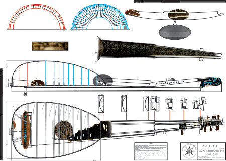 Technical drawing of Tieffenbrucker archlute