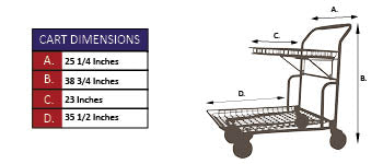 GCT-700 Nesting Garden Center Cart w/Flip-Up Tray Specifications