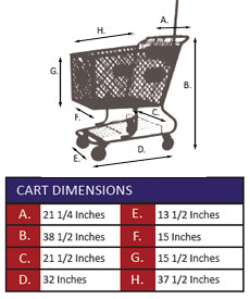 AMP-12ATP Plastic Shopping Cart With Anti-Theft Pole Specifications