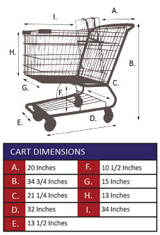 AMW-65 Metal Wire Shopping Cart Specifications