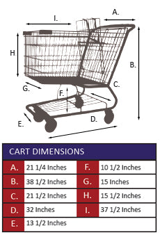 AMW-85 Metal Wire Shopping Cart Specifications