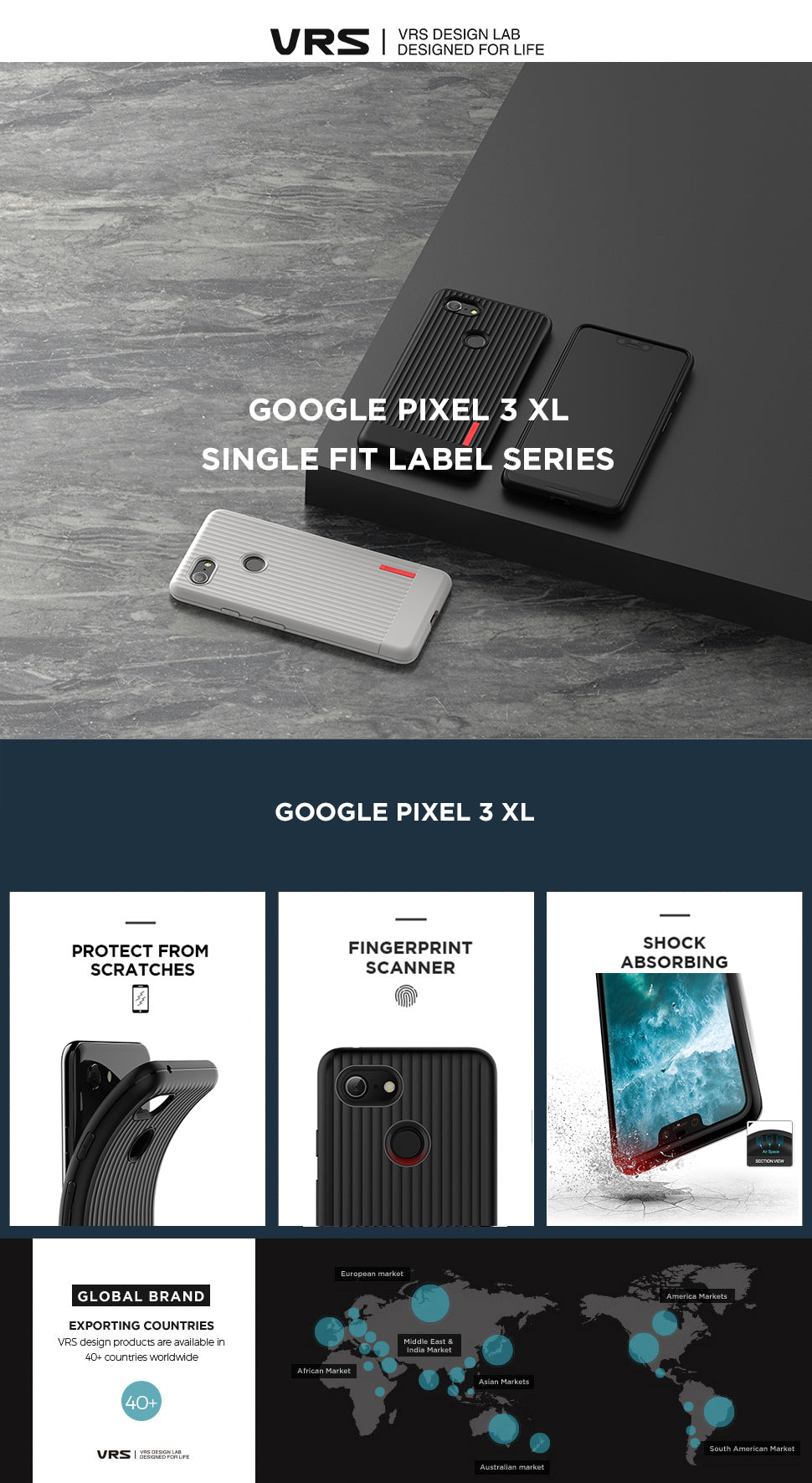 VRS Design | The Best Case for Google Pixel 3XL - Single Fit Label 