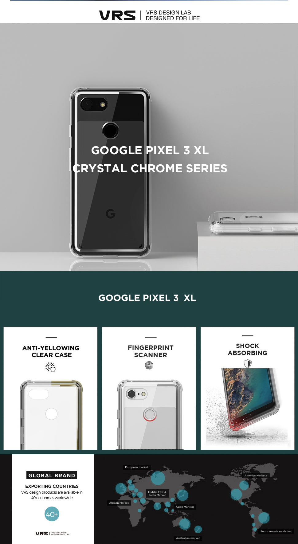 Best Clear Case for Google Pixel 3 XL Crystal Chrome Series From VRS Design