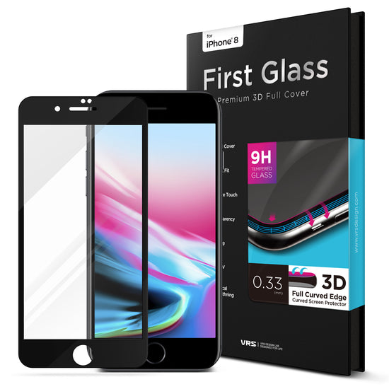 VRS Design | First Glass Screen Protector for iPhone 8/7 - Black 